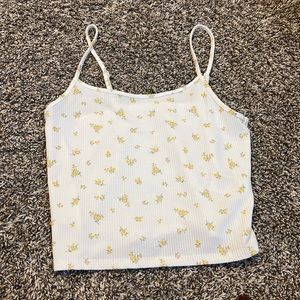 Cropped sunflower tank